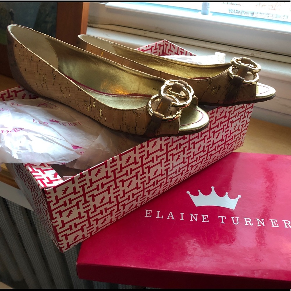 Elaine Turner Allison opened toe flat.